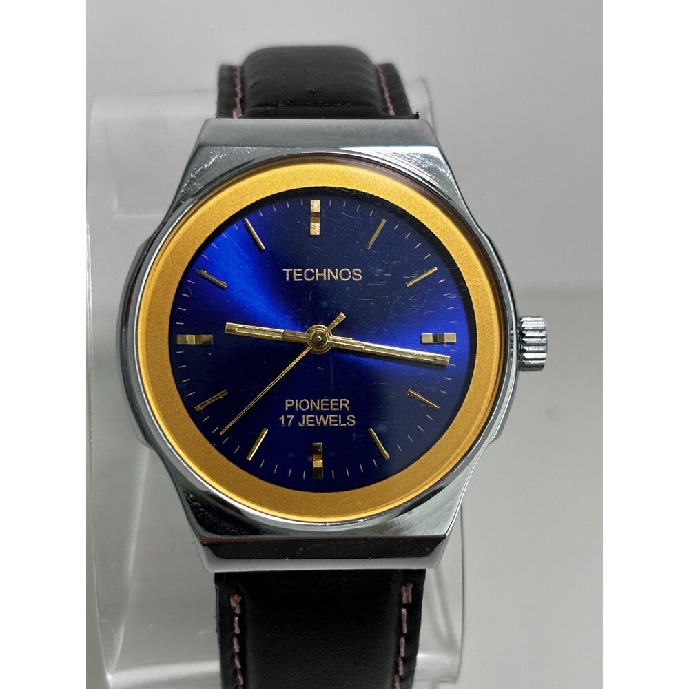 Technos Pioneer 17 jewel FHF 969N 1970s manual wind men's watch, working